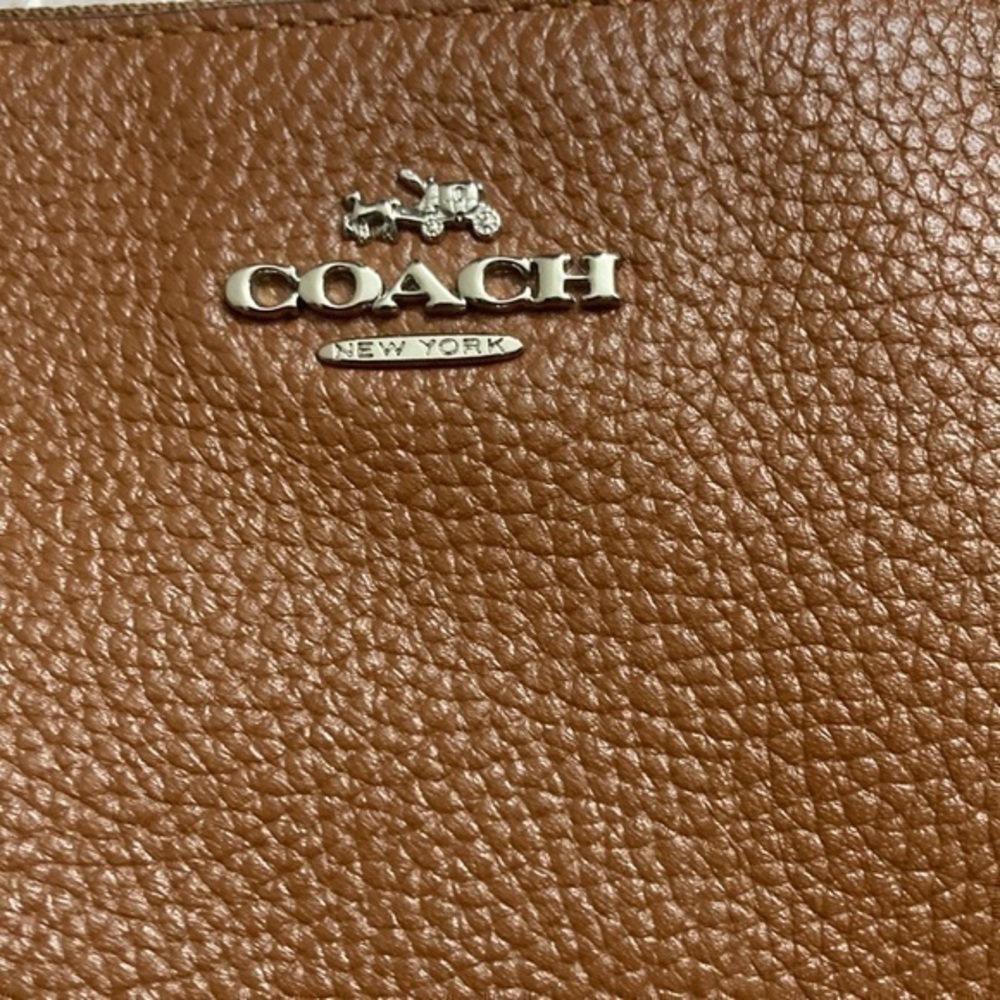 Coach brown leather shearling trimmed wristlet bag - Picture 6 of 10